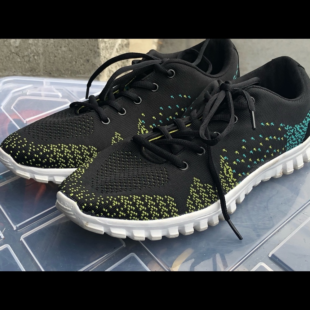 Cloudwalkers Women's Black Lime Fabric Shoes SZ10W